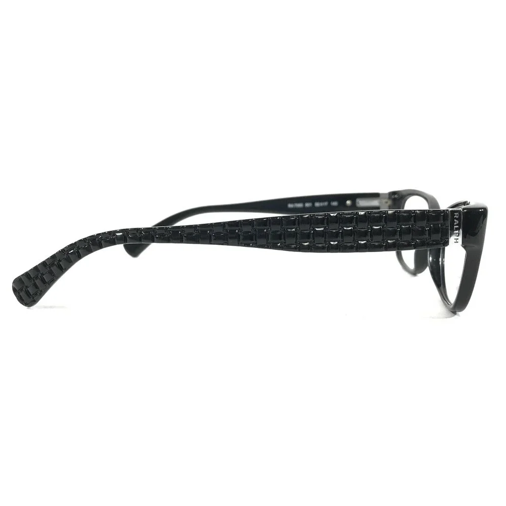 Ralph Lauren Eyeglasses Frames RA 7053 501 Black Ribbed Cat Eye 52-17-140